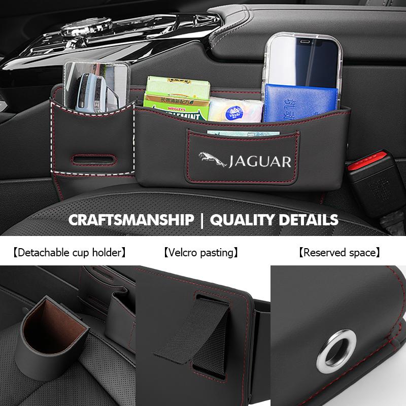 For Jaguar Car Seat Gap Storage Box Water Cup Holder Phone Holder Card Bag XF XJ XFR XKR S-Type F-Type X-Type F-Pace I-Pace SS19