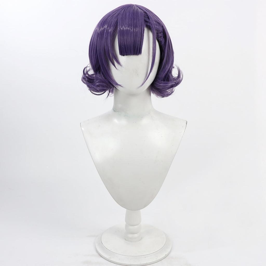 LAOBAO Nanase Suzuna Cosplay Purple Curly Bob Perfect for and Events Wig, Hair, Heat-Resistant, Parties, Costumes, Festivals, (Nanase Suzuna)