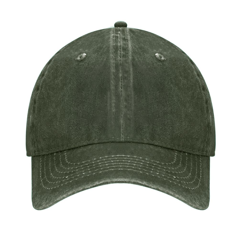 Vintage Distressed Denim 6-Panel Baseball Cap with Customizable Logo Curved Brim Ready to Ship for Unisex