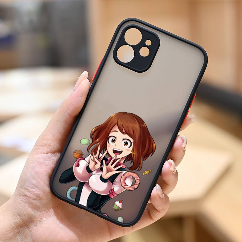 Ochaco Uraraka My Hero Academia аниме чехол для телефона матовый прозрачный для iphone 7 8 11 12 13 plus mini x xs xr pro max чехол