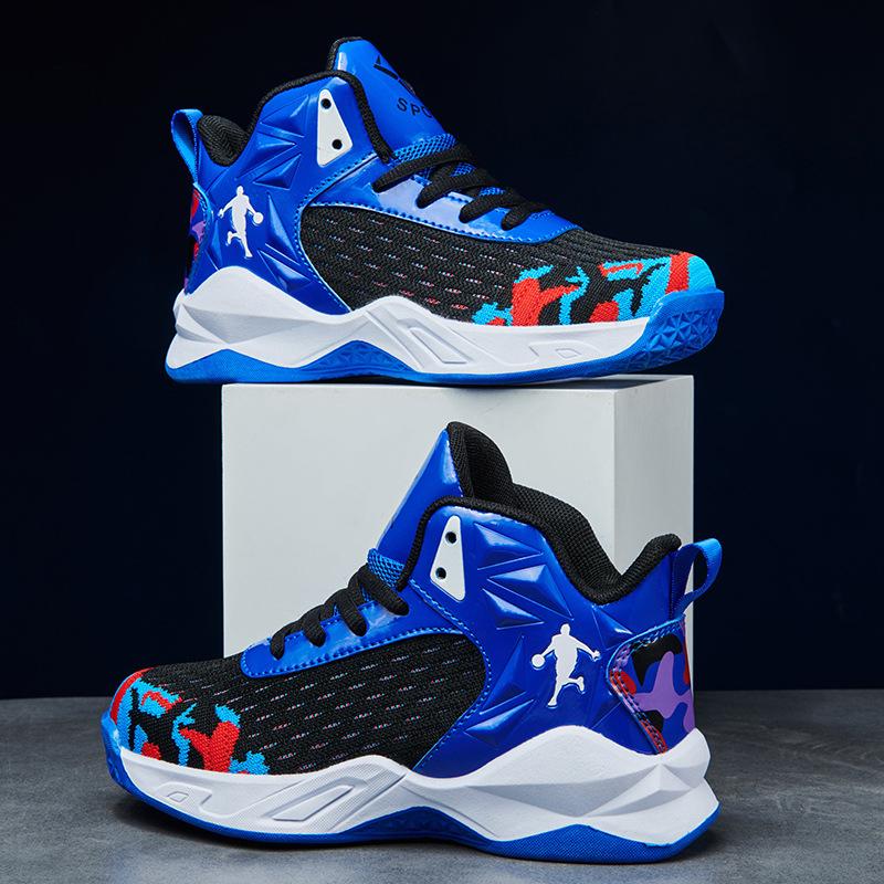 Дышащие баскетбольные кроссовки из сетки для мальчиков Детские 2025 весна и лето новые профессиональные студенческие спортивные тренировочные нескользящие и износостойкие