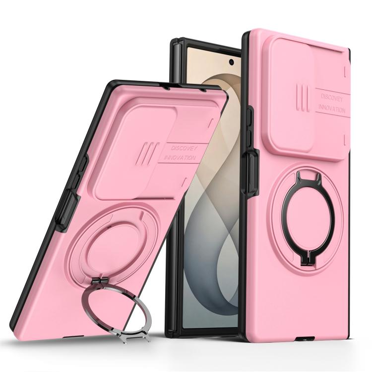 Camera Sliding Shield Magnetic Rotation Holder Phone Case
