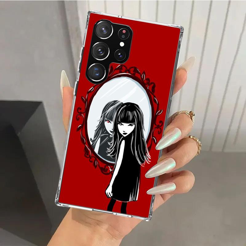 Чехол для телефона Emily The Strange в стиле комиксов для Samsung Galaxy S26 S24 S23 Ultra S25 Edge S22 S21 Plus S20 FE + Мягкий чехол с принтом Funda G