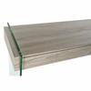 Table D'appoint - Bois MDF - Verre Trempé 12 Mm - Finition Naturelle - Dimensions 120x40x76 Cm