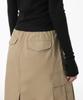 Musinsa Standard Woman Women'S Cargo Elastic Midi Skirt [Beige]