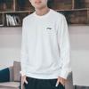 Li-Ning Простой логотип Повседневный спортивный свитер-свитшот унисекс Топы Белый AWDS795-2