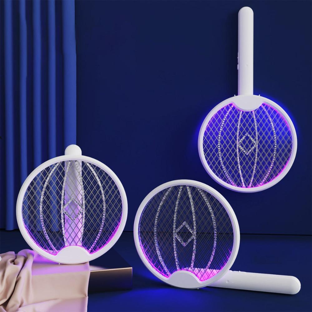 Foldable Electric Mosquito Swatter Rechargeable Fly Swatter Trap Bug Zapper  Dormitory