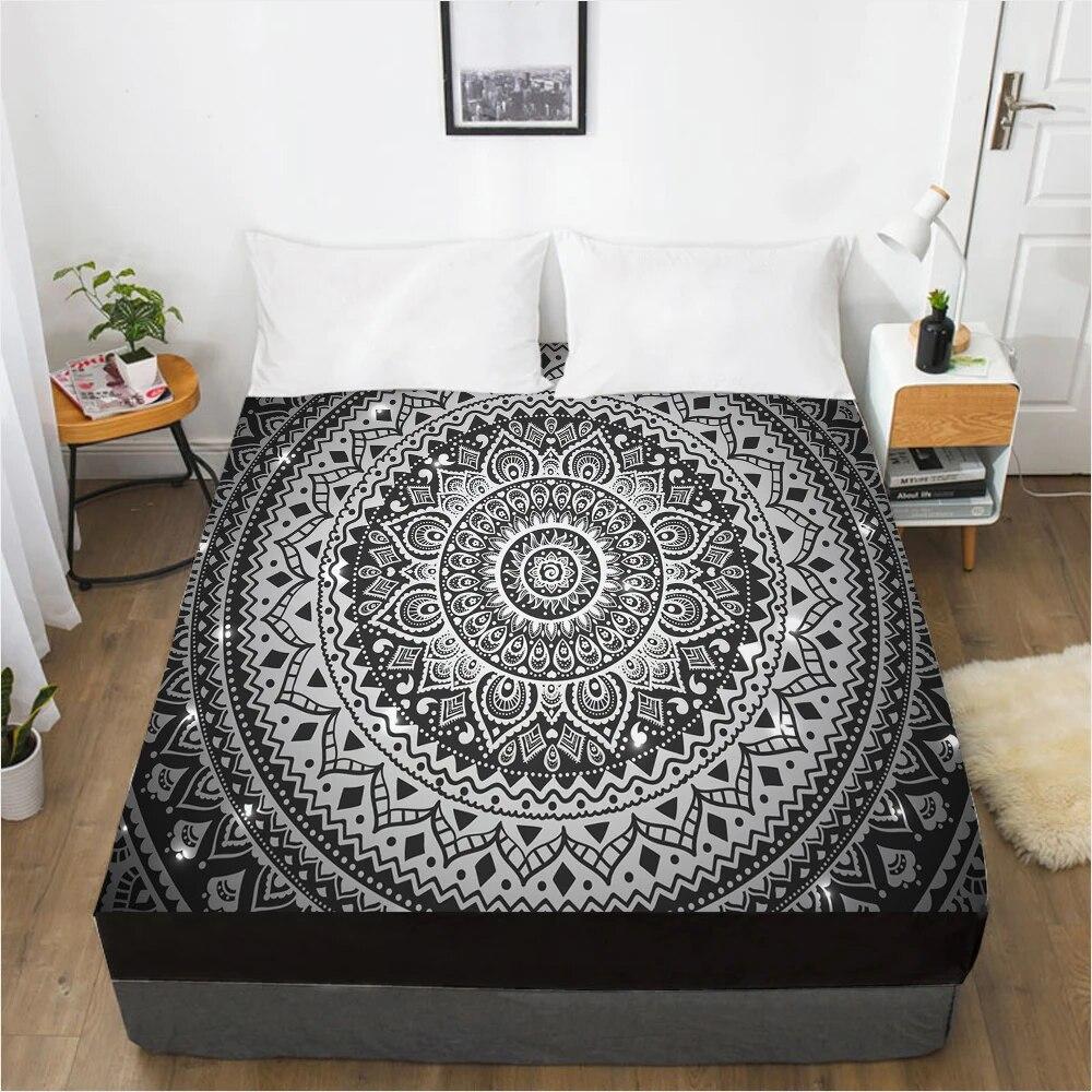 Customize Fitted Sheets Mattress Cover With Elastic Band 3D Bedsheet Linens 160x200 90x200 Bed Sheet Bedding Bohemia