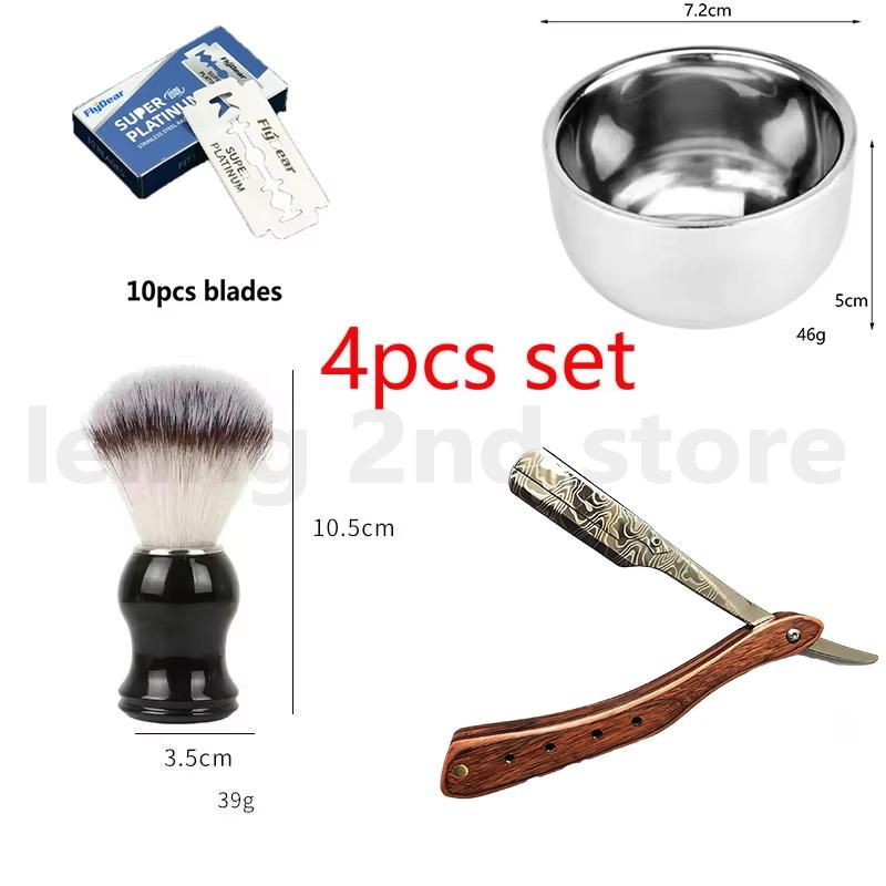1 шт. Деревянная профессиональная ручная бритва с прямым лезвием из нержавеющей стали, острая парикмахерская бритва, складной бритвенный инструмент для стрижки бороды