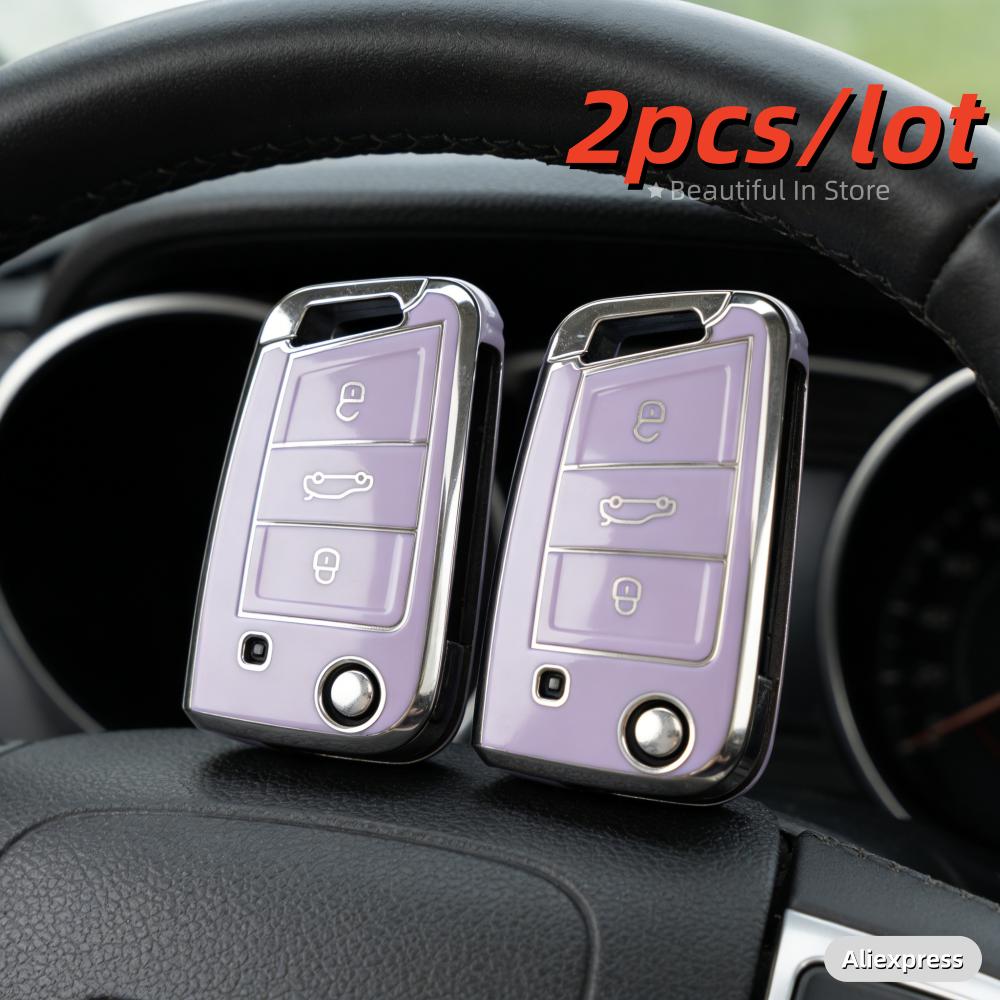 2 шт./лот Чехол для брелока для Skoda Octavia Kodiaq Karoq для Seat Ateca Для VW Volkswagen Golf 7 MK7 Tiguan MK2 SEAT Ateca Leon FR