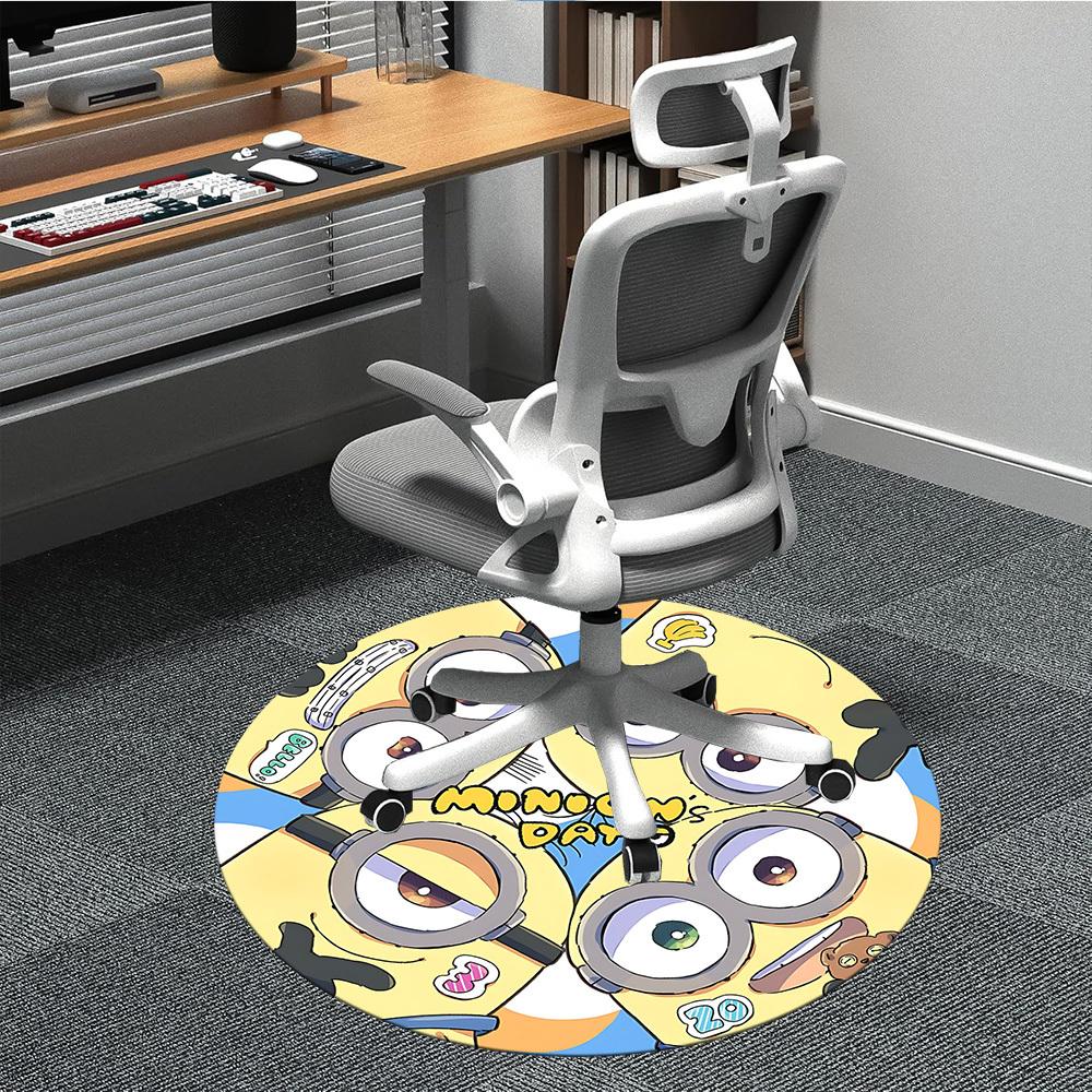 1pc Minions Office Round Area Rug, Under Office Chairs Bedroom Living Room Home Decor, Available in Various Sizes