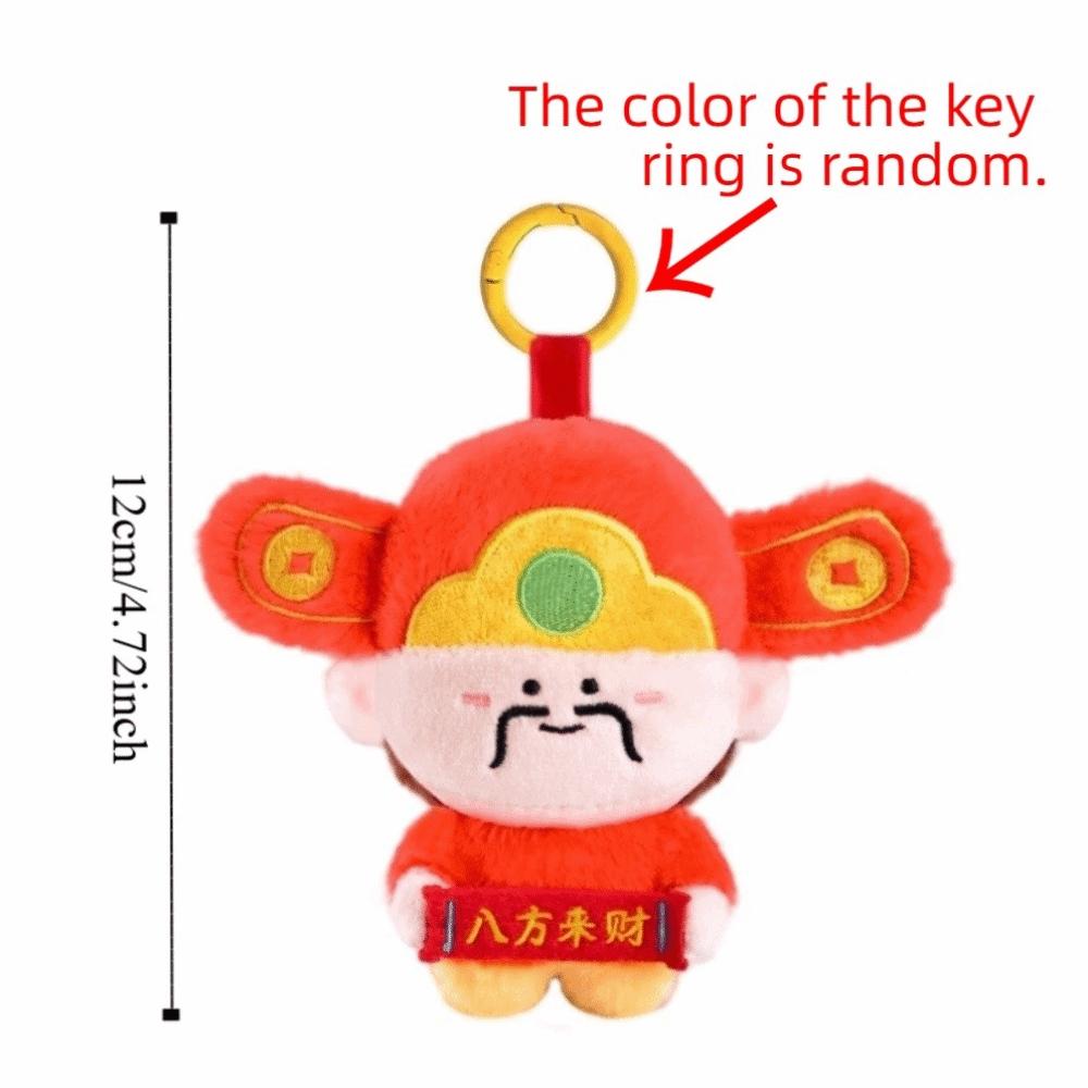 Moon Lord Chinese God Pendant Yuchi Gong Plush God of Longevity Pendant Car Key Pendant