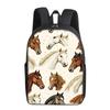 Horse Printing Single Layer Backpack for Boy and Girls Best Gifts 2D Flat Cartoon School Bags for Children