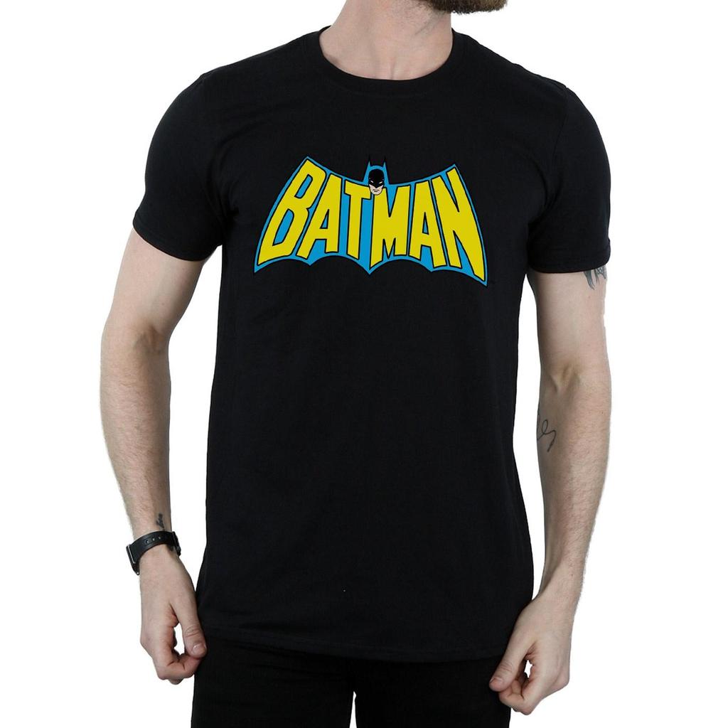 Batman Мужская хлопковая футболка с ретро-логотипом
