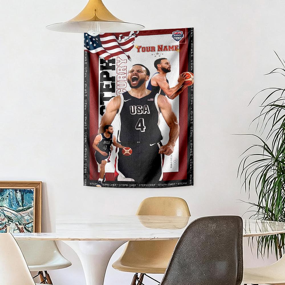 Golden State Curry Player Aesthetic Tapestry Retro Boho Perfect for Studio Wall Dorm Wall Balcony Indoor Gallery Wall Perfect Gift for Dorm Roommate