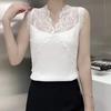 Сращенный кружевной сексуальный шелковый жилет с v-образным вырезом, женский новый весенне-летний вязаный топ без рукавов, тонкий топ на спине