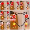 Glowing Hanfu Wig Headband Chinese Style New Year Headdress Luminous Lantern Headband  Photo Props