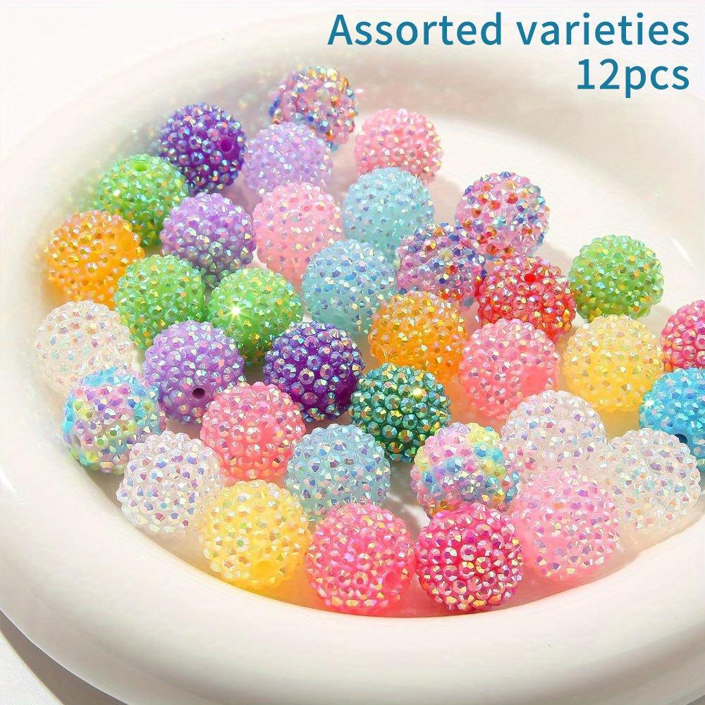 6/12 штук разноцветных круглых бусин из смоляного материала в виде диско-шара своими руками, браслет, ожерелье, серьги, брелок, браслет на лодыжку