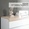 Chest of 5 Drawers Minimal in Wood, 80x40x109 cm, White and Oak Color