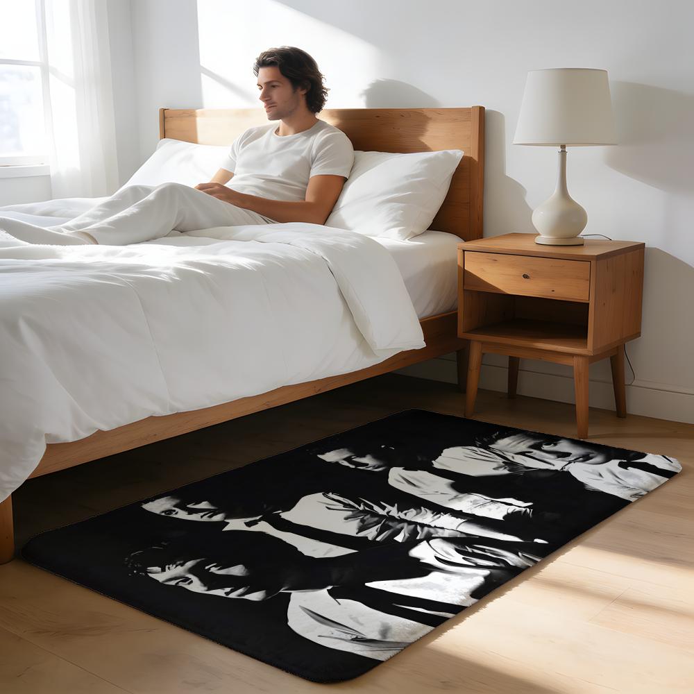 Floor Mat Soft Flannel Rug Non-Slip Absorbent Mat for Bathroom Bedroom Home Decor Rock Band A-Arctic M-Monkeys