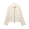 Women's Solid Color Fashionable Sleeve Long Sleeved Zipper Casual Top  Jacket Jacket