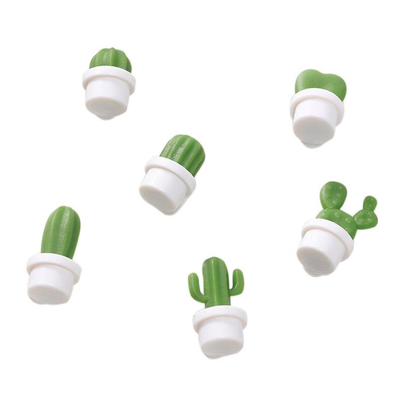 6pcs Cute Succulent Plant Magnet Button Cactus Refrigerator Message Sticker Kitchen Restaurant and