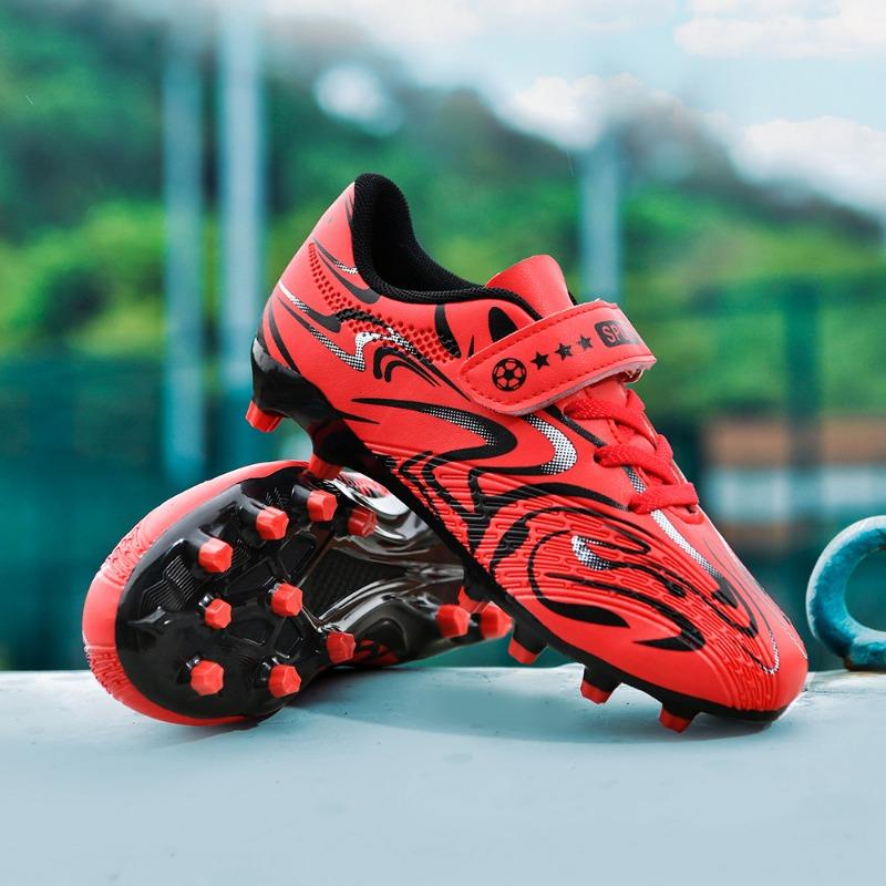 Детские футбольные бутсы для детей 30-38 лет, однотонные футбольные бутсы с волшебной клюшкой, тренировочные детские футбольные бутсы