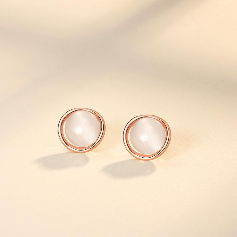 Серебряные игольчатые опаловые серьги-гвоздики Личность Легкий Роскошный Темперамент Изысканные серьги-гвоздики Женские Серьги High Sense Женские