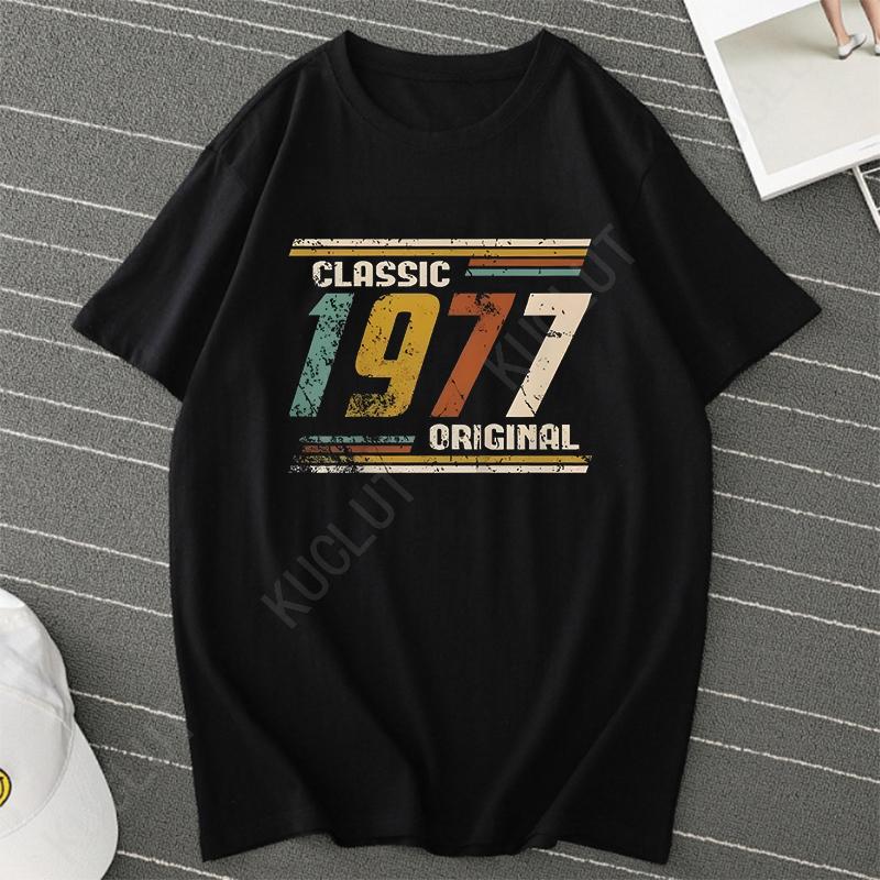 Novelty Awesome Vintage Classic 1977 Print Men T Shirts Streetwear Short Sleeve Birthday Gifts Summer Style T-shirt Men Clothes
