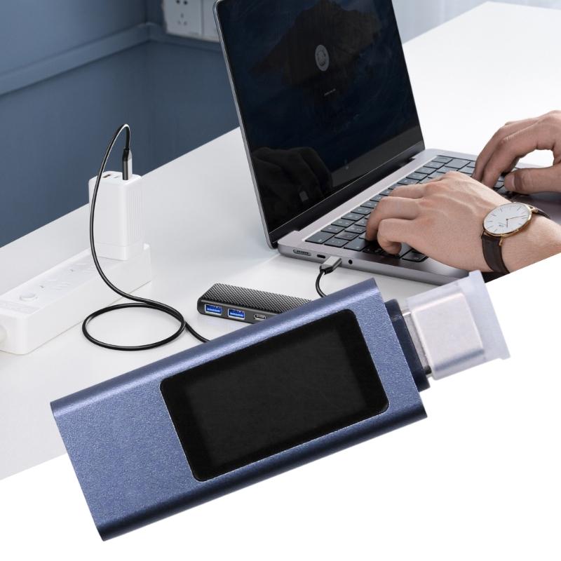 Professional USB Type C Charging Detectors Real Time Voltages Current Monitors PD 3.0 Fast Charge Analyzers 12A Capacity