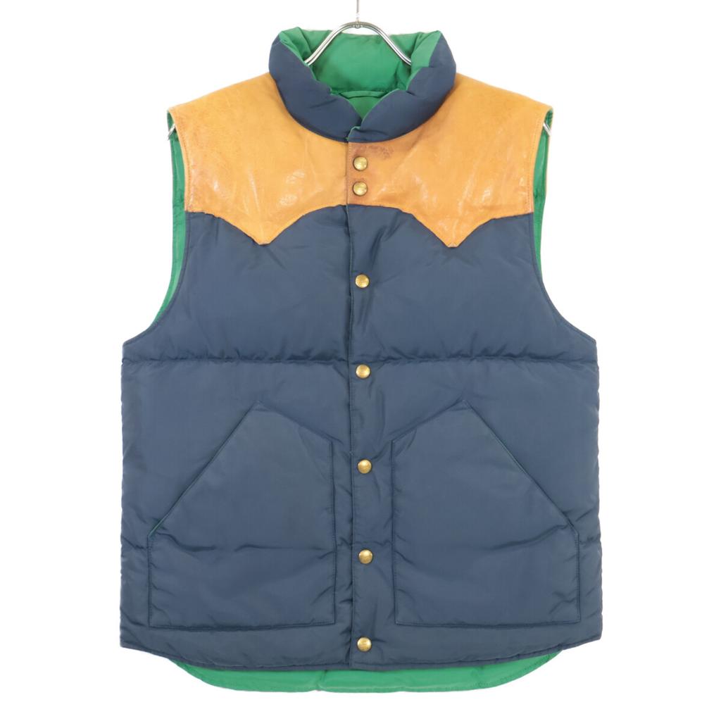 RRL Green x Navy Reversible Down Vest Rocky Mountain Best S Navy x greenUsed