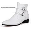 Autumn Men's Plus Size Pointed Toe Leather Ankle Boots - British Style Formal Casual High Top Shoes