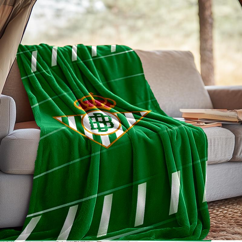 Football Betis Crest Design Blanket Lightweight Ideal Bedding Blanket Perfect for Travel, Camping, Living Rooms, Offices, Sofas, Fan Christmas gift