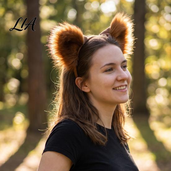 Realistic Fox Ears for Women Fluffy Headband Costume Party, 3D Plush Ear Hair Accessories, Decorative Hairband Girls Party Dress Up Accessories