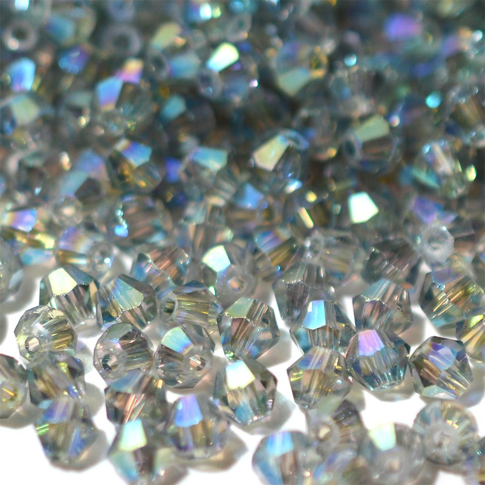 100 штук 4 мм биконических гальванизированных бусин из австрийского хрустального стекла металлических многоцветных для изготовления ювелирных изделий