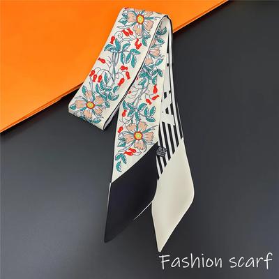 Fashion New Women's Versatile Hot Sale Pumpkin Carriage Binding Bag Ribbon Hair Band Decorative Ribbon Small Scarf Silk Scarf