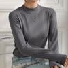 Half High Collar Long Sleeve  T-Shirts Women Top Autumn Winter Solid Loose Modal T-shirt Top