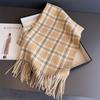 Корейские стили Роскошный полосатый Зимний женский шарф Имитация кашемира Одеяло Толстый Теплый Пашмина Шаль Накидки Кисточка Эшарп