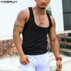 Летние мужские U-образные топы без рукавов скинни-борцовкой, спортивные футболки для спортзала