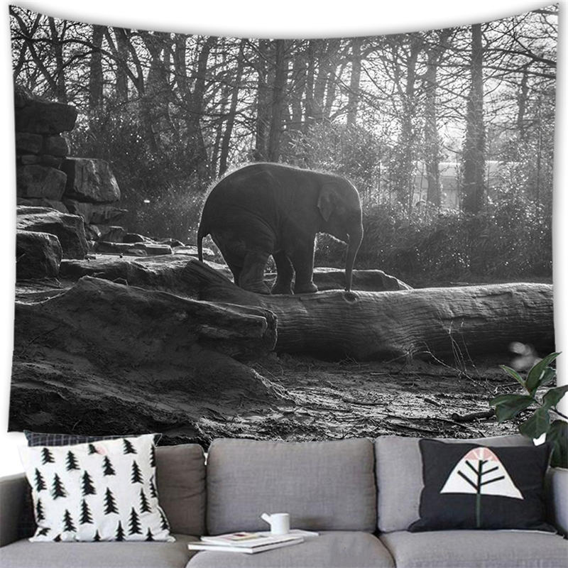 Гобелен со слоном, настенный гобелен с дикими животными, креативный декоративный гобелен со слоном, настенный гобелен со слоном, украшение для дома, общежития