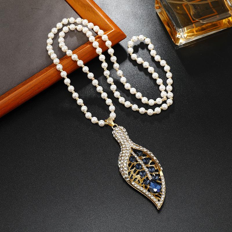 Длинное и изысканное колье, хрустальный кулон, цепочка для свитера, высококачественное и универсальное колье, простые и высококачественные аксессуары для цепочки для свитера.