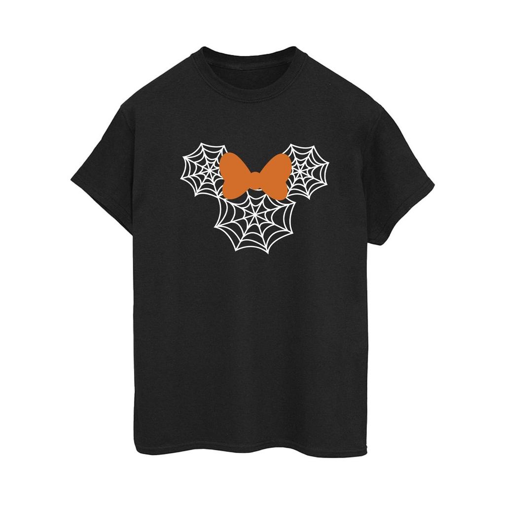 Disney Womens/Ladies Minnie Mouse Spider Web Head Cotton Boyfriend T-Shirt