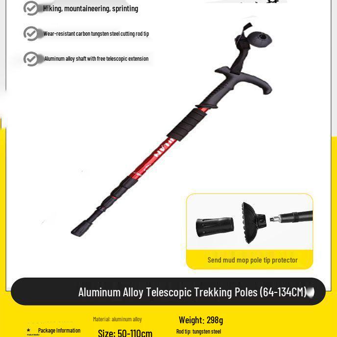 Foldable Carbon Fiber Trekking Poles for Men & Women - Telescopic Hiking and Climbing Sticks