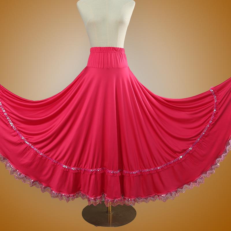 Square Dance Stage Costume: High Waist Ethnic Swing Skirt for Women (Adult, Spring/Summer)