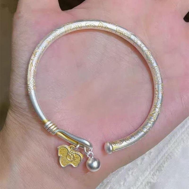 Lucky Little Horse Bronze Coin Peace Lock - Gold-Plated Sterling Silver Horse Bracelet for Women