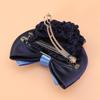 Elastic Women Girls Bowknot Decor Headdress Snood Net Barrette Bun Cover Hair Clip