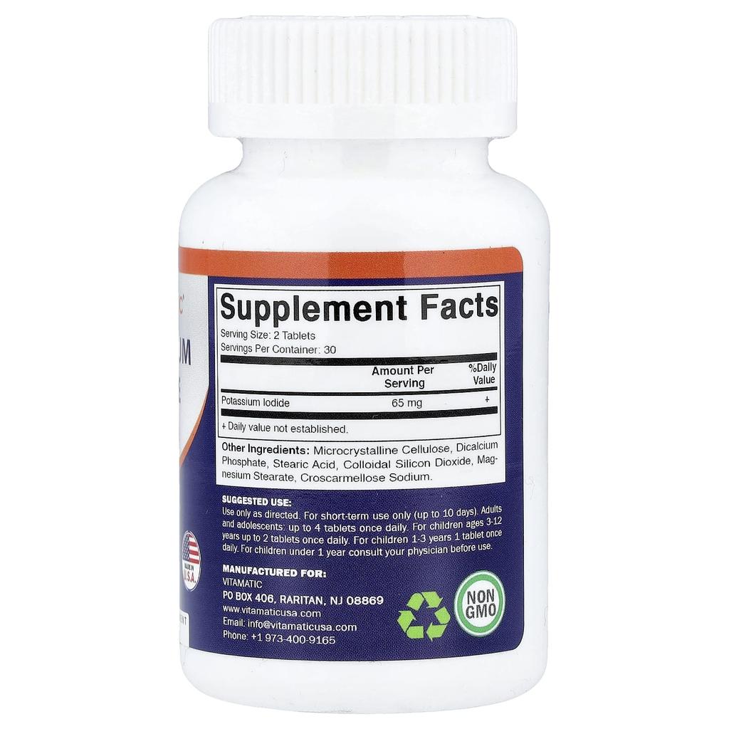 Vitamatic, Potassium Iodide, 60 Tablets (32.5 mg per tablet)