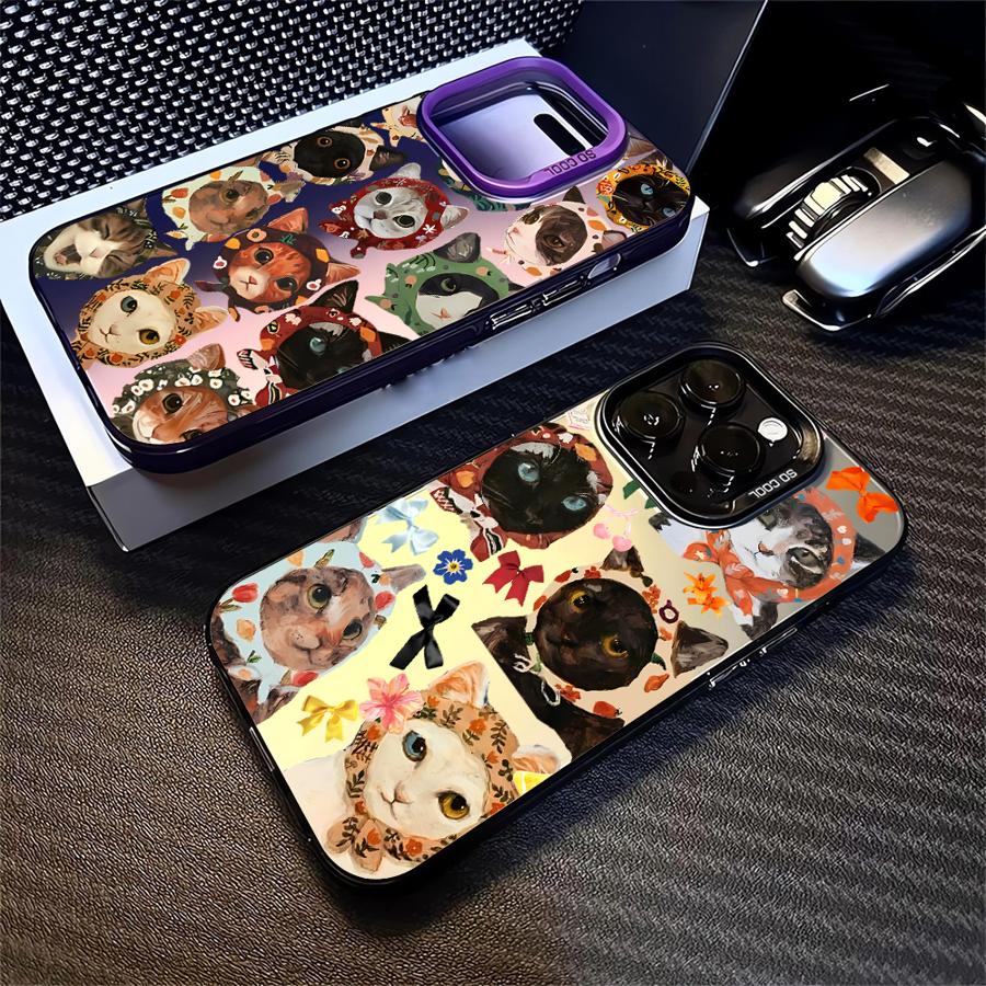 Мультяшный чехол для питомца-кошки для iPhone 17 Pro Max 15 11 13 14 Plus 12 Pro 16 Air Чехол для телефона
