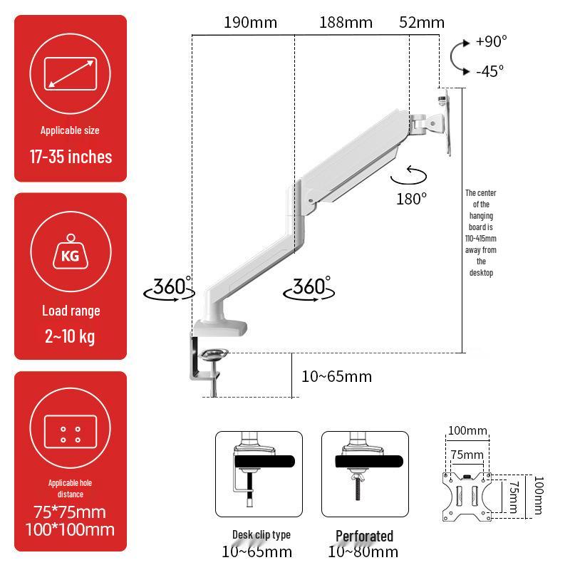 Подставка для монитора AOC Xiaomi: Поворотный кронштейн с консольным подъемным основанием и телескопическим механическим рычагом