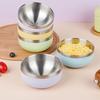 Round Bowl Fruit Salad Bowl Multi-color Food Container Stainless Steel Bowl  Kitchen Tableware